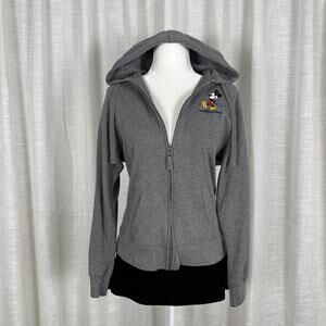Disney Parks Hoodie Jacket Womens Medium Gray Mickey Mouse Walt Disney World